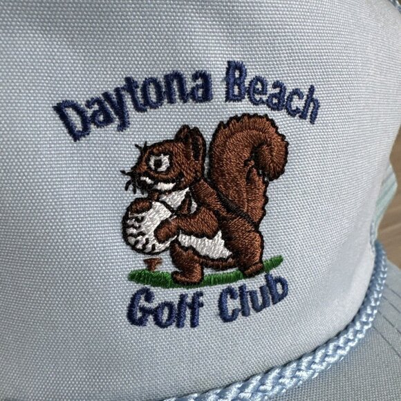 Daytona Beach Golf Club Hat Cap Baby Blue Squirrel Rope Adjustable Vintage USA - Picture 2 of 9